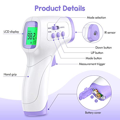 LYZZO Forehead Thermometer, Touchless Digital Infrared Thermometer for