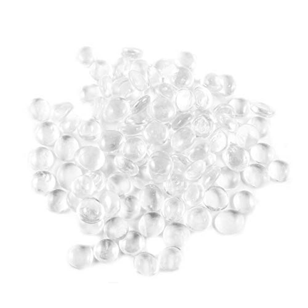 ARSUK Clear Glass Pebbles (180pcs, 955g) – Decorative Vase Filler Stones for Table Décor, Aquariums, Flowerpots, Crafts, Weddings, Centrepieces and Home Decoration, Polished Glass - 17–20mm