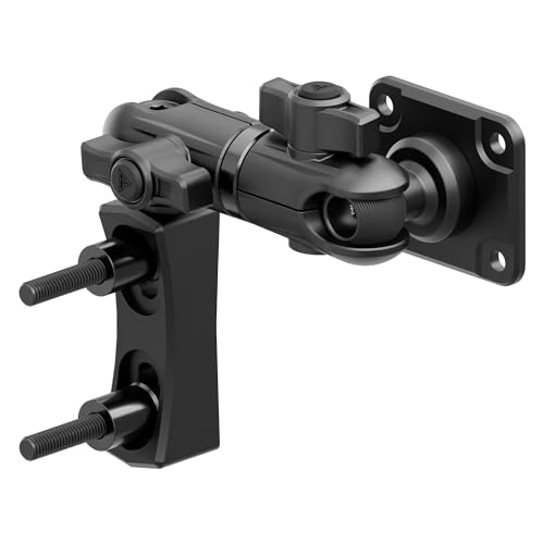 Tackform Black Motorcycle Perch/Brake/Clutch Reservoir GPS/Tuner Mount - 4-Hole AMPS Pattern | Aluminum | Compatible with Garmin Zumo, Dynojet Tuner, More | 3.5” Long Reach Arm