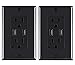 2 Pack USB Wall Outlet Black, ANTEER 4.2A/5V Dual USB Outlet 15A/125V TR Receptacle Smart High Speed USB Charger Socket Tamper Resistant Electrical Outlet