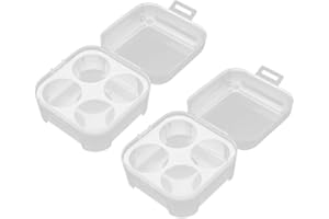 HOMSFOU Egg Box with Lid 4-Grid Refrigerator Egg Storage Container 3.77X3.77X2.44In 2-Pack Kitchen Organizer for Home and Far