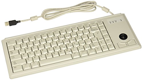 Cherry G84-4420LUBEU-0 UltraSlim Compact Keyboard with USB Interface and Optical Trackball, 15