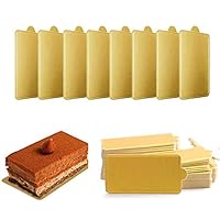 Mini Square Golden Cardboard Cake Base, 100PCS Cake Paper Plates Dessert Board Base Grease-Proof and Freezer-Durable Pastry Cardboard by HansGo