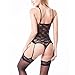 BeautyVan Hot！Lingerie, Women Sexy Lingerie Open Crotch Underwear With garter (M, Black)