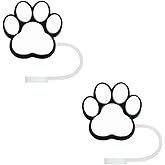 STRACOUPI Dog Paw Silicone Straw Covers for Stanley Cup, Reusable, Cute Toppers Accessories for Tumblers, 2PCS Decorative & Personalized Straw Cover Cap (s1)