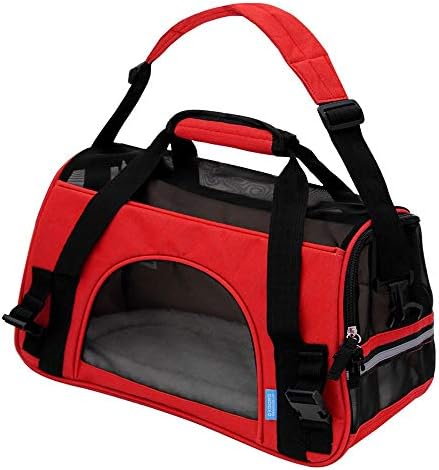 Paws & Pals Airline Approved Pet Carriers w/Fleece Bed For Dog & Cat - Large, Soft Sided Kennel - 2016 Newly Designed Model, Crimson Red
