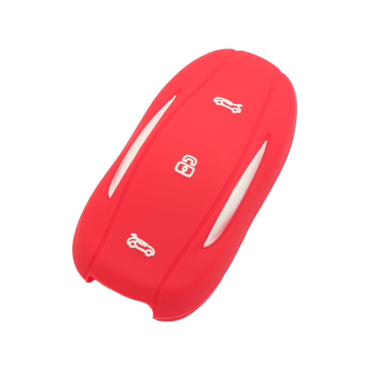 BROVACS Silicone Cover Protector Case Holder Skin Jacket Compatible with TESLA 3 Button Remote Key Fob CV2690 Red
