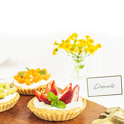 Scale Rank 150 Piece Place Cards Set, Name Placement Cards, Table Placeholder, Pre-Folded Tent Cards, Perfect for Weddings, Parties and Events, Platter Labeling, Product Labels