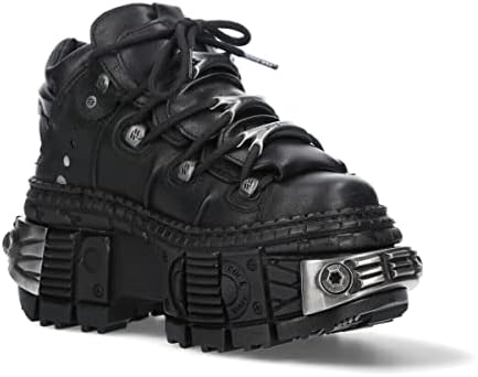 NEW ROCK M-WALL106-S10 ブラック Amazon.com | New Rock Boots WALL106-S10 Unisex Metallic Black
