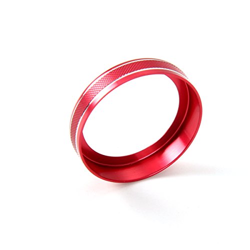 Thenice 6pcs Aluminum Alloy Air Conditioner & Audio & Trailer & 4x4 Switch Knob Ring Console Button Cover Trim Bezel for Ford F150 XLT 2016 2017 2018(Red)