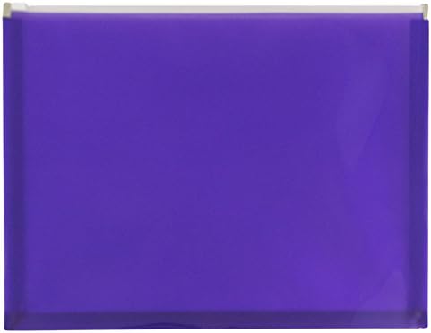JAM PAPER Plastic Envelopes with Zip Closure - Letter Booklet - 9 3/4 x 13 - Purple - 12/Pack