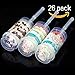 26 Pack Round Shape Clear Push-Up Cake Pop Shooter (Push Pops) Plastic Containers with Lids