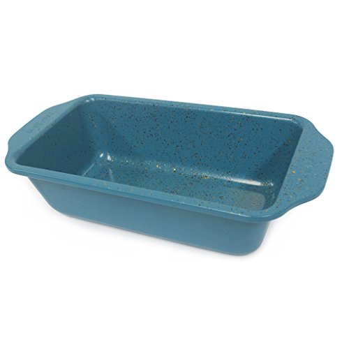 casaWare Loaf Pan 9 x 5Inch Ceramic Coated NonStick, Blue Granite