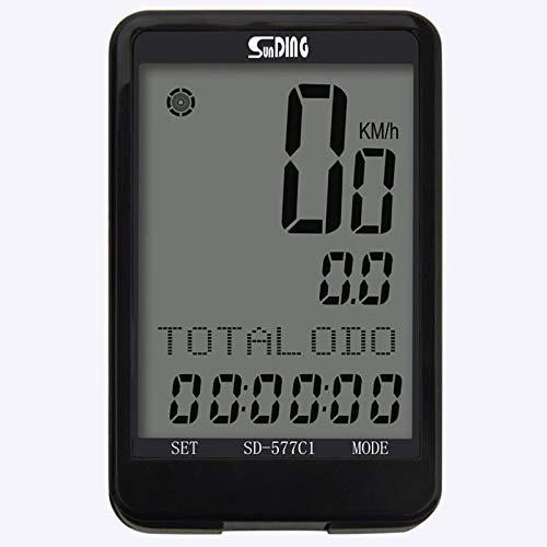 Algol - Wireless LCD Bike Computer Bicycle Cycling Speedometer Odometer with Backlight Time Temperature Display SD-577C1