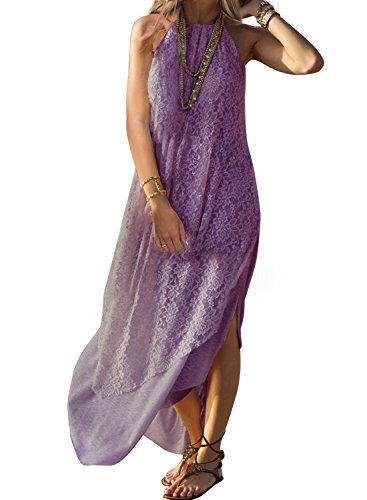 Miholl women s summer casual sleeveless lace maxi dress…