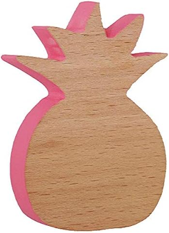 Blossom Paris Pineapple Wall Hook, Raspberry/Wood, Multi-color