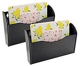 PAG 2 Pockets Hanging Wall File Holder Wall Mount Mail Organizer, Black