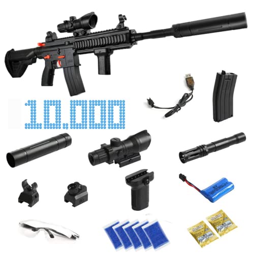 Electric Gel Blaster Gun, Automatic, Full Kit with Glasses & 1000 Water