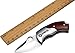 KUBEY Folding Pocket Knife with Wooden Handle Drop Point Shaving Sharp Blade Thumb Hole One Hand Opening for Outdoor Hunting Camping Tool (DM083-1)