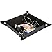HappyDavid Leather Bedside Storage Tray, Black/Velvet inner