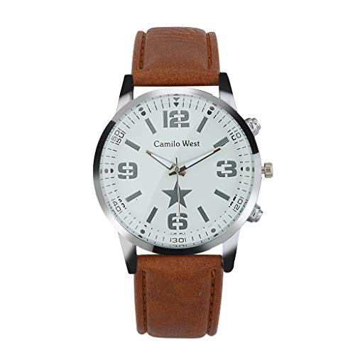 Business Watch for Men Analog and Digital，Londony❀♪ Boy's Fashion Business Quartz Watch with Brown Leather/Mesh Strap - Thumbnail 5