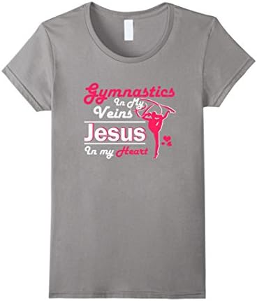 Womens Gymnastics Veins Jesus Heart Jesus Faith Gymnastics Girl Medium Slate