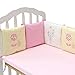 Hengfey Cotton Breathable Baby Crib Bumpers 6 PCS Pink Flower