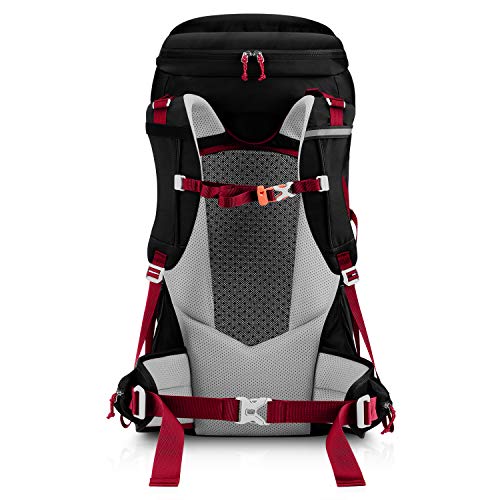 Gonex 55L Hiking Internal Frame Backpack Outdoor Backpacking Camping Trekking Climbing Backpack with Rain Cover for Men Women Black