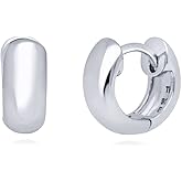 BERRICLE Sterling Silver Yellow Gold Flashed Trendy Minimalist Small Mimi Hoop Earrings for Women, Thick Huggie Earrings - Statement Twisted Rope, Polished Dome Designs