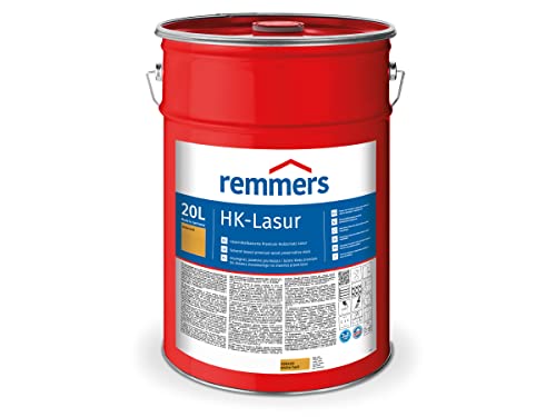 Remmers HK-Lasur 3in1 eiche hell, 20 Liter, Holzlasur aussen, 3in1: Imprägnierung, Grundierung & Lasur, Holzschutz vor Feuchtigkeit & UV-Strahlung