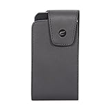 Black Leather Phone Case Compatible with LG Coolpad