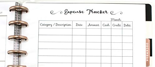 Expense Tracker Inserts for 11-Disc Big Happy Planner, Big Happy Planner Budget Inserts
