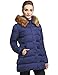 WenVen Women's Winter Thicken Puffer Coat With Fur Trim Removable Hood