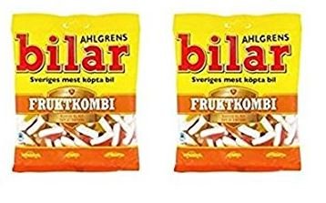 Ahlgrens Bilar Fruity Candy Cars FRUKTKOMBI 4.4oz bag (Pack of 2)