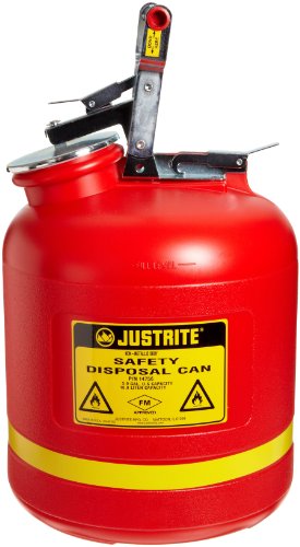Justrite 14765 2 Gallon Capacity, 20.00" H, 12" O.D Polyethylene Disposal Can