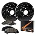 Max Advanced Brakes PerformanceMAX Front Brake Kit | Fits 2006-2011 Hyundai Accent; Kia Rio | Slotted & Drilled E-Coated Rotors & Carbon Ceramic Brake Pads for Precision Control
