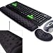 BRILA Memory Foam Mouse & Keyboard Wrist Rest Support Pad Cushion Set for Computer, Laptop, Office Work, PC Gaming - Massage Holes Design - Easy Typing Wrist Pain Relief (Black Bundle) primary