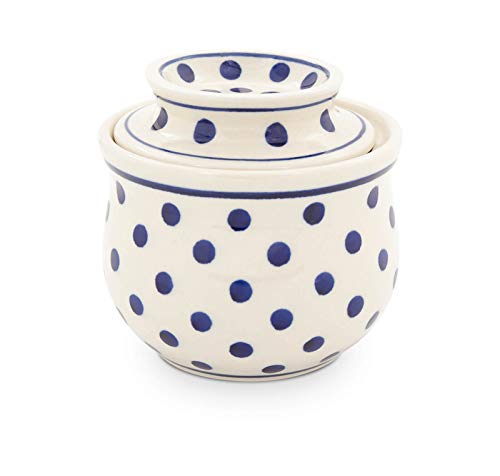 Bunzlauer-Butter-Dish-with-Water-Cooling-for-175-g-Height-107-cm-Diameter-110-cm-Volume-02-Litres-Decor-37 Bunzlauer Butter Dish with Water Cooling for 175 g, Height 10.7 cm, Diameter 11.0 cm, Volume 0.2 Litres, Decor 37