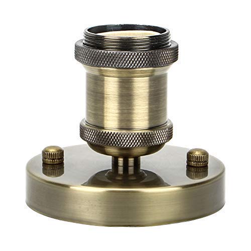 Edison Lamp Bulb Holder E27, Lalafancy Vintage Industrial Solid Retro Light Socket Pendant Ceramics Light Adaptor (Bronze, 1 Pack)