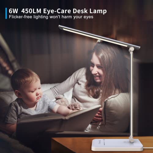 Desk Lamp Led USB-Port Adjustable - 5 Brightness Levels & 5 Lighting Modes Touch Control Bright Desk Light for Reading | Office Working | Study