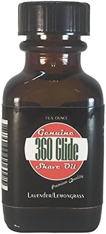 360 Glide Natural Premium Shave Oil - The Art of Superior Shaving Secrets. Scented with [Lavender/Lemongrass] - 1oz.