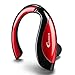 Guoer Bluetooth 4.1 Headset Noise Cancellation Earphone with Extra Extension Ear Piece for iPhone Android Smartphones and Bluetooth-enabled Devices for Driving Exercise Jogging Running(Red/Black)
