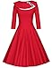 MUXXN Women's Vintage 3/4 Sleeve Party Rockabilly Swing Dress