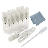 Elfenstall- 50pcs Mini 5ml Glass Refillable Perfume Empty Bottle Atomizer Pump Spray for Travel Party Glass Clean Cloth Gift