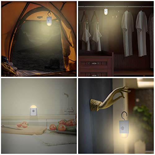 LED Nachtlicht mit Bewegungsmelder, USB Aufladbare Nachtlampe Sensor Licht Schranklicht für Schlafzimmer Schrank Flur Treppe (1 Stück)