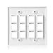 Cable Matters (5-Pack) Double Gang 12-Port Keystone Jack Wall Plate in White