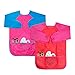 Chanaco Kids Art Smocks, 2 Pack Children Art Smocks Waterproof Artist Painting Aprons Long Sleeve with 3 Pockets for Age 2-6 Years(2 Pack (Red & Pink))