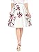 Woman Floral Prints High Waist Pleated A Line Midi Skirt White / S
