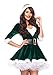 Leg Avenue Women's 2 Piece Mrs Claus Costume Set-Velvet Hooded Dress with Belt for Christmas, Green, X-Large