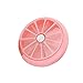 Weekly Pill Organizer, Round Pill Box, 7 Compartments Large Medicine Organizer Pocket Size Cute Pill Organizer for Pills, Fish Oil, Candies, Earrings, Beads, Paper Clips, Memory Card (Pink)